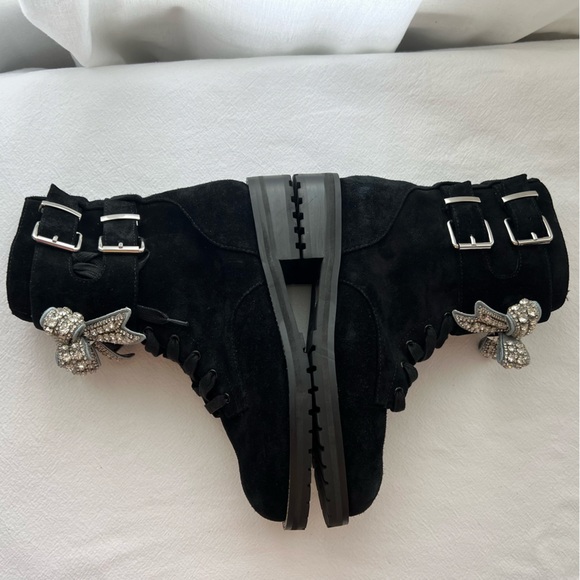 Kurt Geiger London Women’s Sutton Bow Suede Combat Boot Size 5.5 New - Picture 6 of 12